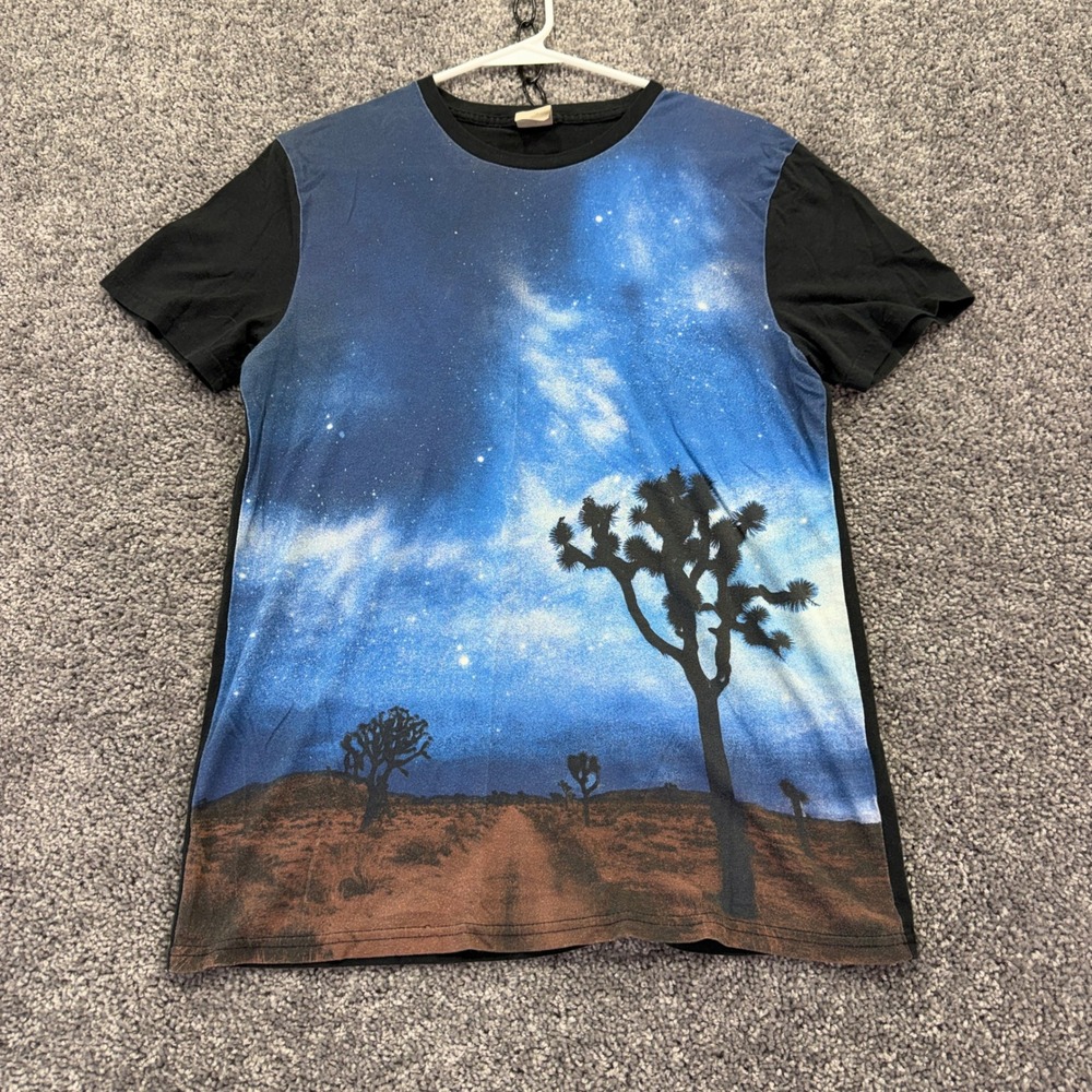 Hollister Graphic Tee Mens Small Black Joshua Tree Galaxy Star Night Sky T-Shirt